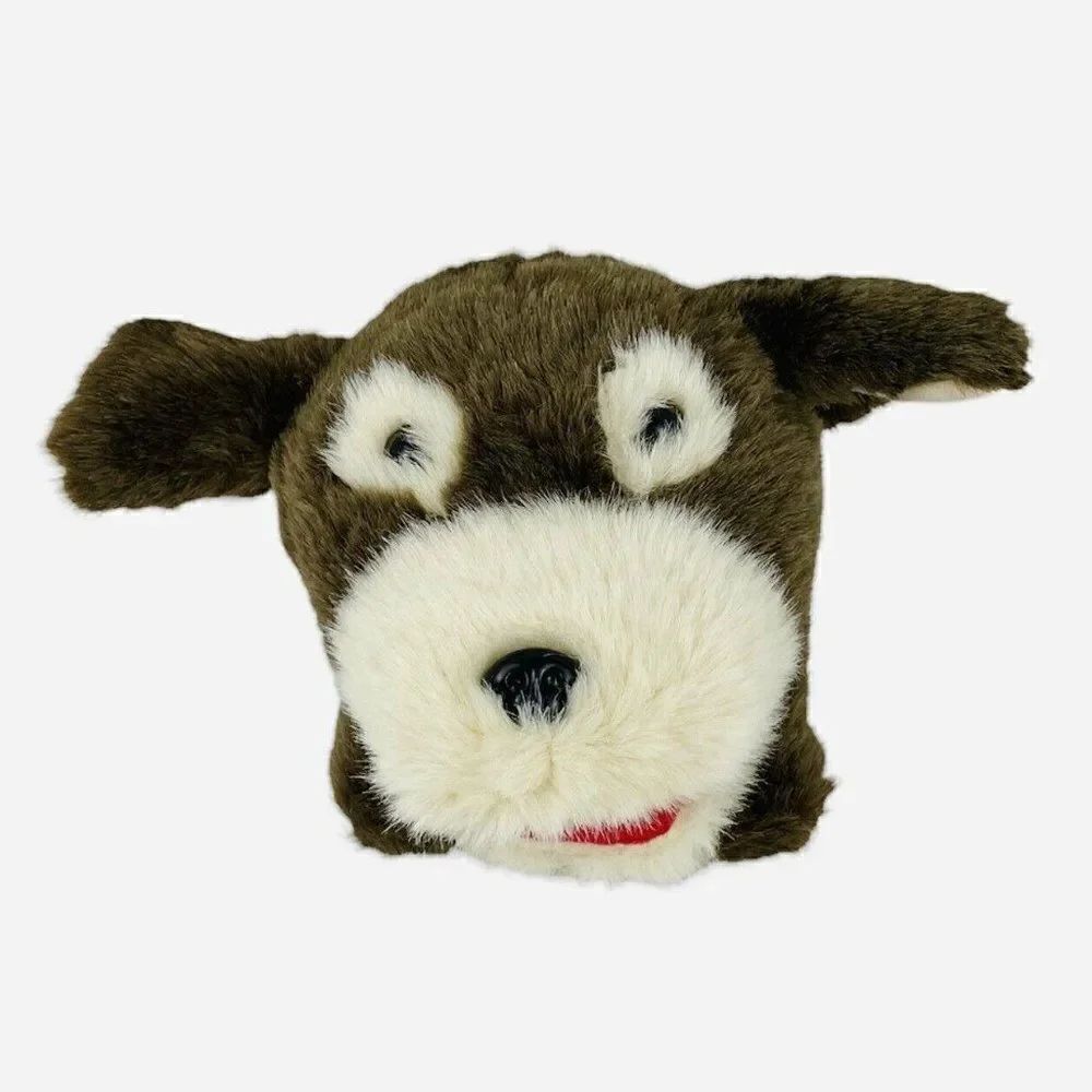 RARE Scott Foresman Pearson Puppy Dog Plush Hand Puppet Brown White Learning Toy